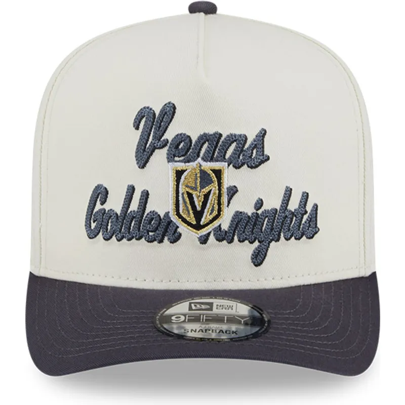 petten-gebogen-beige-snapback-9fifty-a-frame-chainstitch-van-vegas-golden-knights-nhl-van-new-era