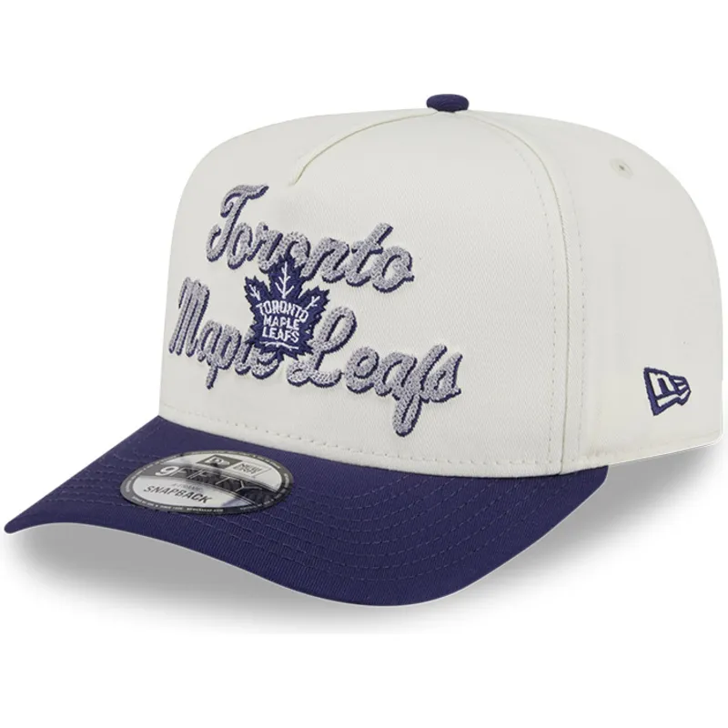 petten-gebogen-beige-snapback-9fifty-a-frame-chainstitch-van-toronto-maple-leafs-nhl-van-new-era