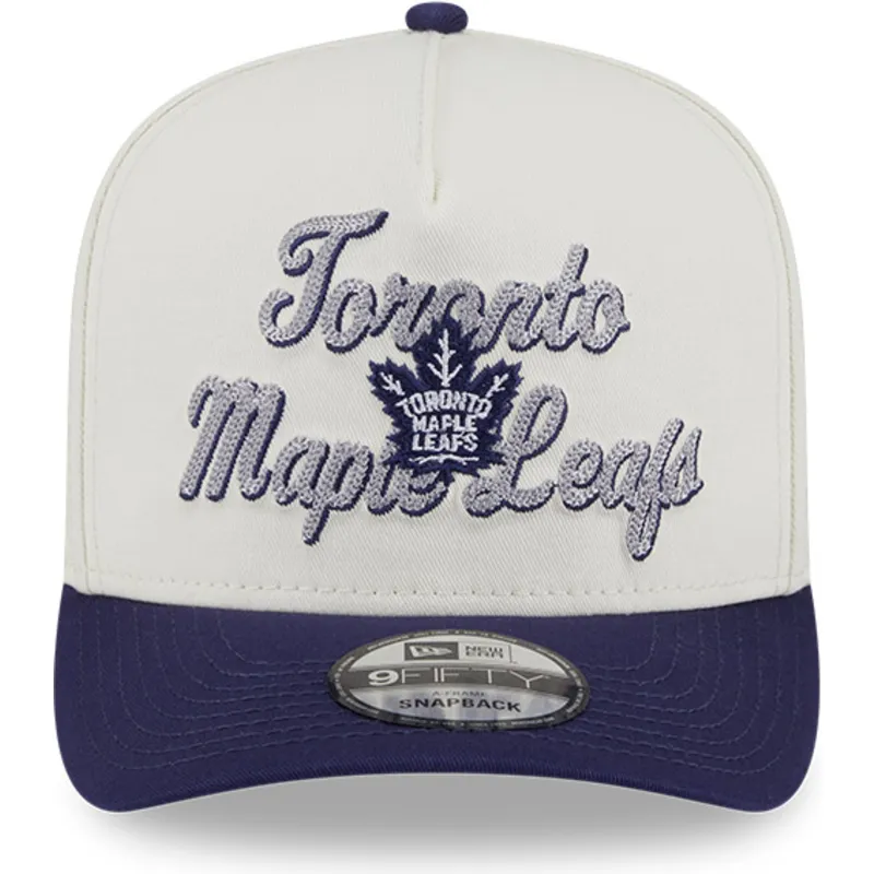 petten-gebogen-beige-snapback-9fifty-a-frame-chainstitch-van-toronto-maple-leafs-nhl-van-new-era