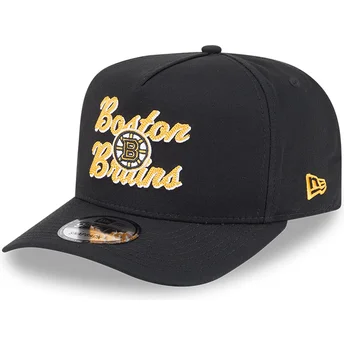 Petten gebogen zwart snapback 9FIFTY A Frame Chainstitch van Boston Bruins NHL van New Era
