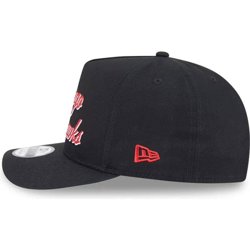 petten-gebogen-zwart-snapback-9fifty-a-frame-chainstitch-van-chicago-blackhawks-nhl-van-new-era