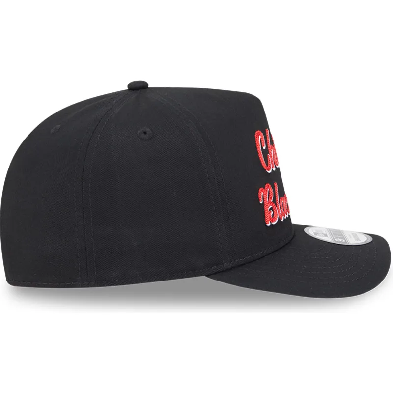 petten-gebogen-zwart-snapback-9fifty-a-frame-chainstitch-van-chicago-blackhawks-nhl-van-new-era