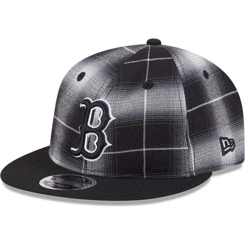 petten-plat-zwart-snapback-9fifty-retro-crown-plaid-van-boston-red-sox-mlb-van-new-era