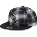 petten-plat-zwart-snapback-9fifty-retro-crown-plaid-van-chicago-white-sox-mlb-van-new-era