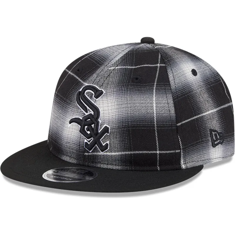 petten-plat-zwart-snapback-9fifty-retro-crown-plaid-van-chicago-white-sox-mlb-van-new-era