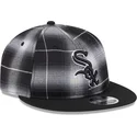 petten-plat-zwart-snapback-9fifty-retro-crown-plaid-van-chicago-white-sox-mlb-van-new-era