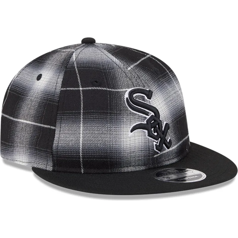 petten-plat-zwart-snapback-9fifty-retro-crown-plaid-van-chicago-white-sox-mlb-van-new-era