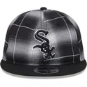 petten-plat-zwart-snapback-9fifty-retro-crown-plaid-van-chicago-white-sox-mlb-van-new-era