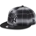 petten-plat-zwart-snapback-9fifty-retro-crown-plaid-van-new-york-yankees-mlb-van-new-era