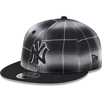 Petten plat zwart snapback 9FIFTY Retro Crown Plaid van New York Yankees MLB van New Era