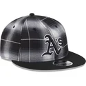 petten-plat-zwart-snapback-9fifty-retro-crown-plaid-van-oakland-athletics-mlb-van-new-era