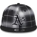petten-plat-zwart-snapback-9fifty-retro-crown-plaid-van-oakland-athletics-mlb-van-new-era