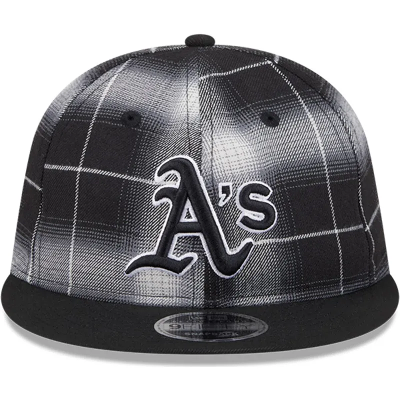 petten-plat-zwart-snapback-9fifty-retro-crown-plaid-van-oakland-athletics-mlb-van-new-era
