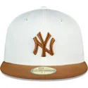 petten-plat-bruin-fitted-59fifty-chrome-toast-side-patch-van-new-york-yankees-mlb-van-new-era