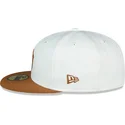 petten-plat-bruin-fitted-59fifty-chrome-toast-side-patch-van-new-york-yankees-mlb-van-new-era