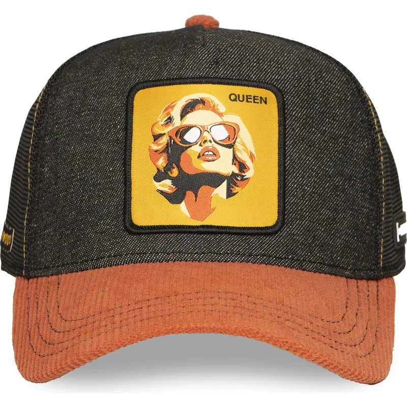petten-gebogen-zwart-snapback-queen-fam-que-marilyn-monroe-beroemdheden-van-capslab