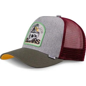 Petten gebogen meerkleurig snapback Scull Do Nothing Club HFT van Djinns