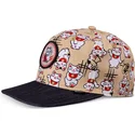 petten-plat-beige-snapback-voor-kinderen-lucky-cat-linen-van-djinns
