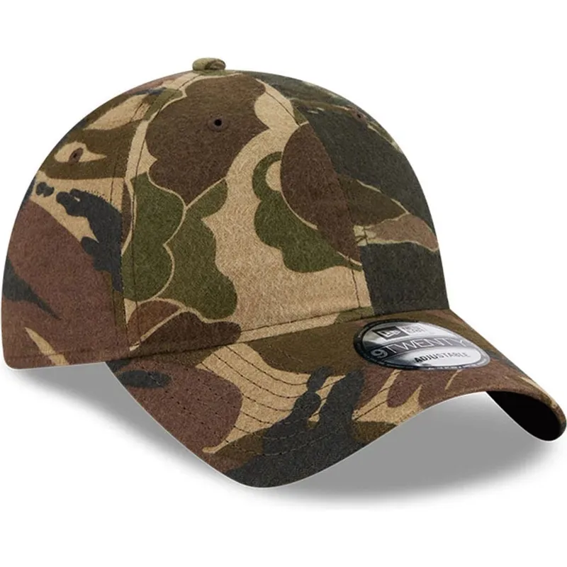 petten-gebogen-camouflage-verstelbaar-9twenty-brushed-cotton-three-looms-woodland-van-new-era