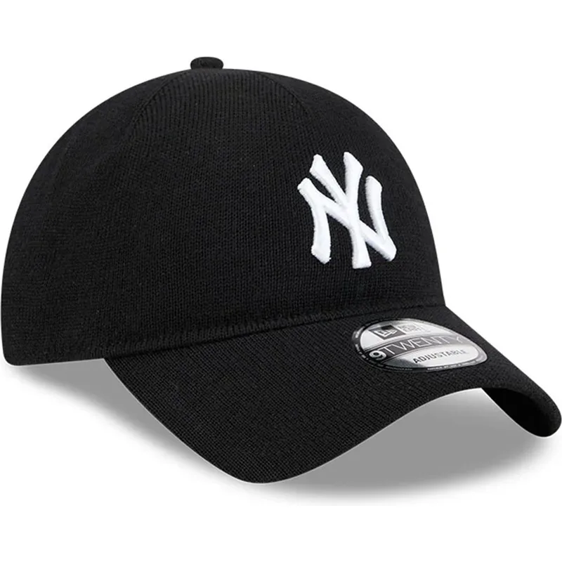 petten-gebogen-zwart-verstelbaar-9twenty-merino-wool-yarn-van-new-york-yankees-mlb-van-new-era