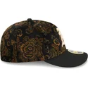 petten-gebogen-zwart-fitted-59fifty-low-profile-floral-cord-three-looms-printed-corduroy-van-oakland-athletics-mlb-van-new-era