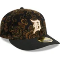 petten-gebogen-zwart-fitted-59fifty-low-profile-floral-cord-three-looms-printed-corduroy-van-detroit-tigers-mlb-van-new-era