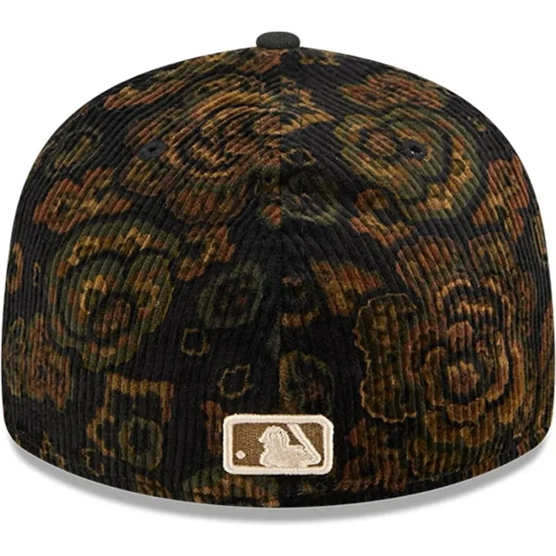 petten-gebogen-zwart-fitted-59fifty-low-profile-floral-cord-three-looms-printed-corduroy-van-detroit-tigers-mlb-van-new-era
