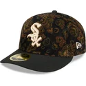 petten-gebogen-zwart-fitted-59fifty-low-profile-floral-cord-three-looms-printed-corduroy-van-chicago-white-sox-mlb-van-new-era