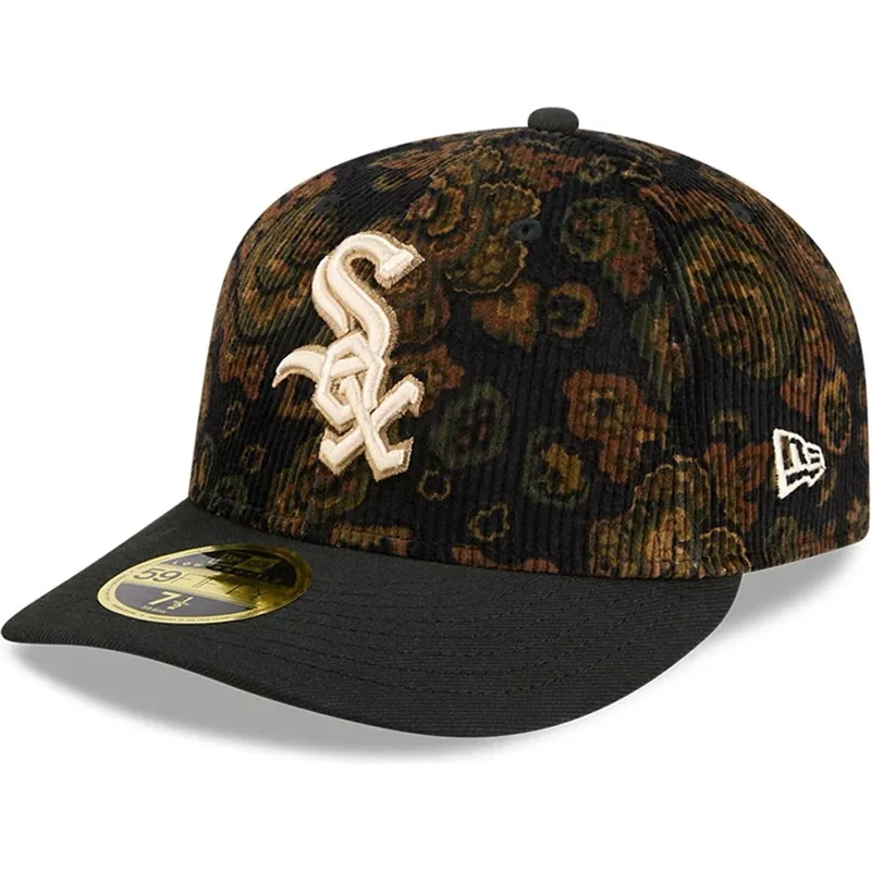 petten-gebogen-zwart-fitted-59fifty-low-profile-floral-cord-three-looms-printed-corduroy-van-chicago-white-sox-mlb-van-new-era petten-gebogen-zwart-fitted-59fifty-low-profile-floral-cord-three-looms-printed-corduroy-van-chicago-white-sox-mlb-van-new-era