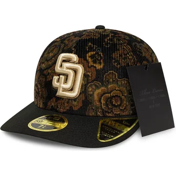 Petten gebogen zwart fitted 59FIFTY Low Profile Floral Cord Three Looms Printed Corduroy van San Diego Padres MLB van New Era