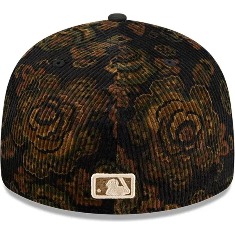 petten-gebogen-zwart-fitted-59fifty-low-profile-floral-cord-three-looms-printed-corduroy-van-san-diego-padres-mlb-van-new-era