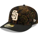 petten-gebogen-zwart-fitted-59fifty-low-profile-floral-cord-three-looms-printed-corduroy-van-san-diego-padres-mlb-van-new-era