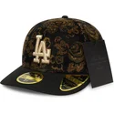 petten-gebogen-zwart-fitted-59fifty-low-profile-floral-cord-three-looms-printed-corduroy-van-los-angeles-dodgers-mlb-van-new-era