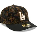 petten-gebogen-zwart-fitted-59fifty-low-profile-floral-cord-three-looms-printed-corduroy-van-los-angeles-dodgers-mlb-van-new-era