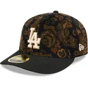 petten-gebogen-zwart-fitted-59fifty-low-profile-floral-cord-three-looms-printed-corduroy-van-los-angeles-dodgers-mlb-van-new-era