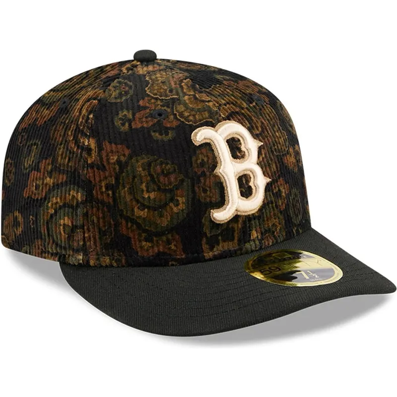 petten-gebogen-zwart-fitted-59fifty-low-profile-floral-cord-three-looms-printed-corduroy-van-boston-red-sox-mlb-van-new-era petten-gebogen-zwart-fitted-59fifty-low-profile-floral-cord-three-looms-printed-corduroy-van-boston-red-sox-mlb-van-new-era