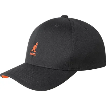 Petten gebogen zwart fitted Wool Flexfit Baseball Beluga Black van Kangol