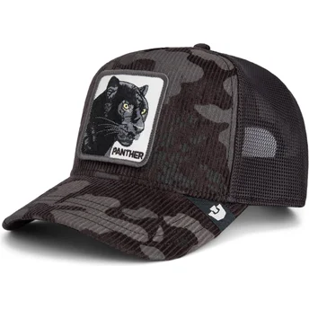 Petten gebogen zwart snapback Panther Corduroy Camo The Farm van Goorin Bros.