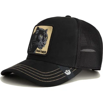 Petten gebogen zwart snapback Panther Golden Suede The Farm van Goorin Bros.