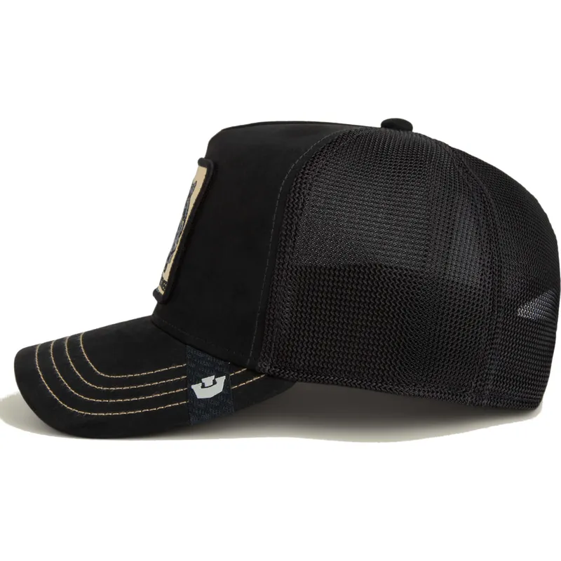 petten-gebogen-zwart-snapback-panther-golden-suede-the-farm-van-goorin-bros petten-gebogen-zwart-snapback-panther-golden-suede-the-farm-van-goorin-bros