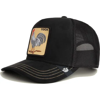Petten gebogen zwart snapback Cock Golden Suede The Farm van Goorin Bros.