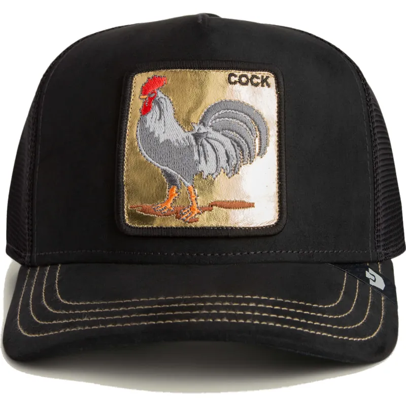 petten-gebogen-zwart-snapback-cock-golden-suede-the-farm-van-goorin-bros