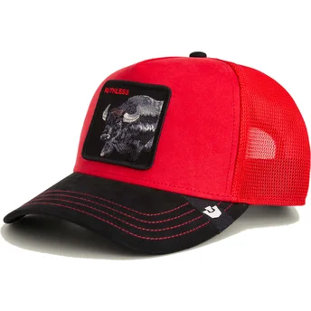 Petten gebogen rood snapback Ruthless Buffalo Suede The Farm van Goorin Bros.