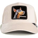 petten-gebogen-beige-snapback-beware-doberman-velour-the-farm-van-goorin-bros