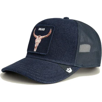 Petten gebogen marineblauw snapback Dead Denim The Farm van Goorin Bros.