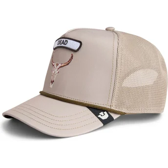 Petten gebogen beige snapback GB2 Skull The Rocker The Farm van Goorin Bros.