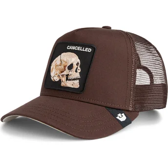 Petten gebogen bruin snapback The Cancelled Skull Grit The Farm van Goorin Bros.