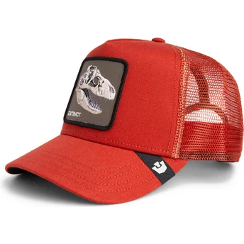 Petten gebogen rood snapback The Extinct Skull Grit The...