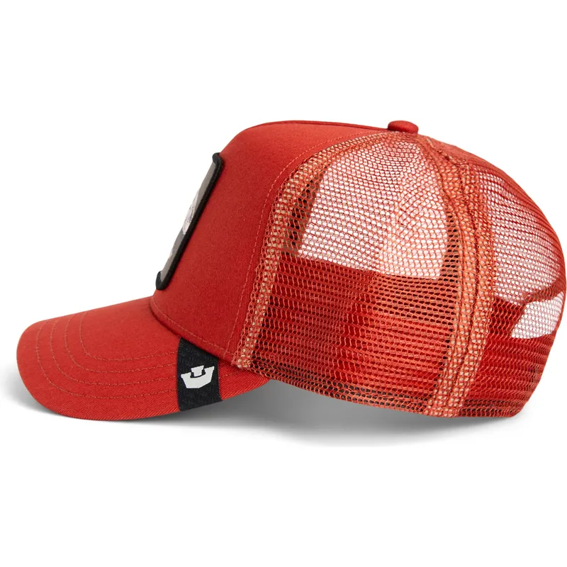 petten-gebogen-rood-snapback-the-extinct-skull-grit-the-farm-van-goorin-bros