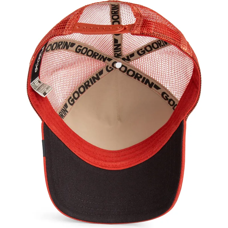 petten-gebogen-rood-snapback-the-extinct-skull-grit-the-farm-van-goorin-bros